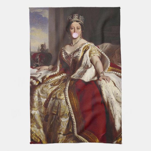 Koningin Victoria Bgloeiroze Bubble Theedoek (Verticaal)