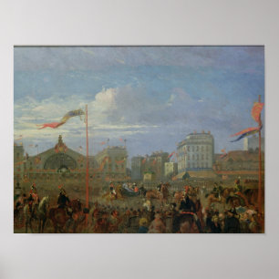 Koningin Victoria die aankomt bij de Gare de l'Est Poster