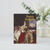 KONINGIN VICTORIA DIE EEN ROZE KAUWGOM-BEL Blaast Briefkaart (Staand voorkant)