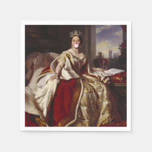 KONINGIN VICTORIA DIE EEN ROZE KAUWGUMBLAAS BLAAS SERVET