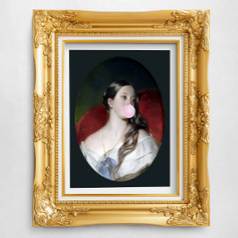 Koningin Victoria die roze kauwgom blaast  Perfect Poster