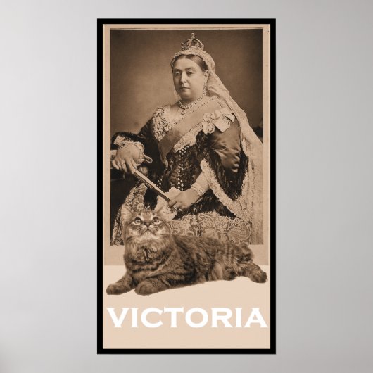 Koningin Victoria en Kat Poster (Voorkant)