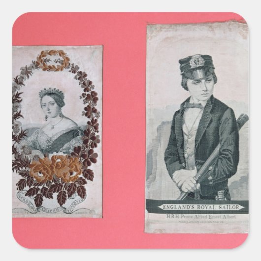 Koningin Victoria en Prins Albert bladwijzer Vierkante Sticker (Voorkant)