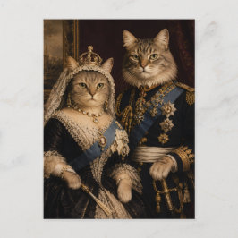 Koningin Victoria en Prins Albert Katten Portret  Briefkaart