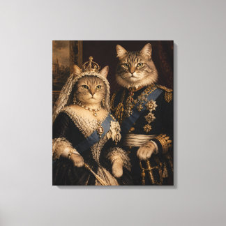 Koningin Victoria en Prins Albert Katten Portret Canvas Afdruk