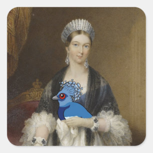Koningin Victoria gekroonde duif Vierkante Sticker