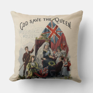 Koningin Victoria "God save the Queen" Kussen