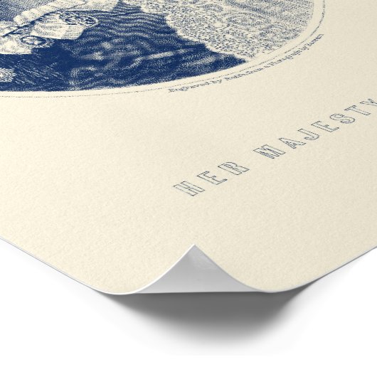 Koningin Victoria graving - Hare Majesteit Poster (Hoek)