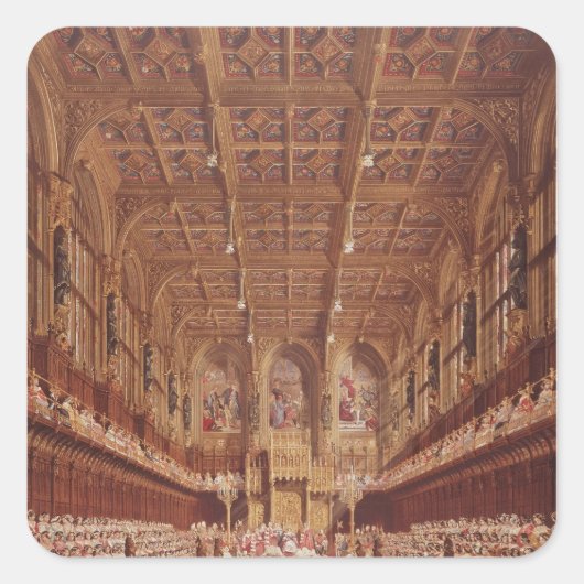 Koningin Victoria in het Hogerhuis Vierkante Sticker (Voorkant)