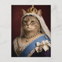 Koningin Victoria Kat Portret – Victoriaanse Konin Briefkaart
