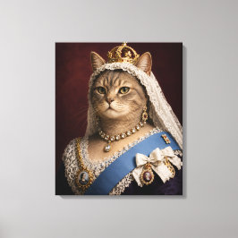 Koningin Victoria Kat Portret – Victoriaanse Konin Canvas Afdruk