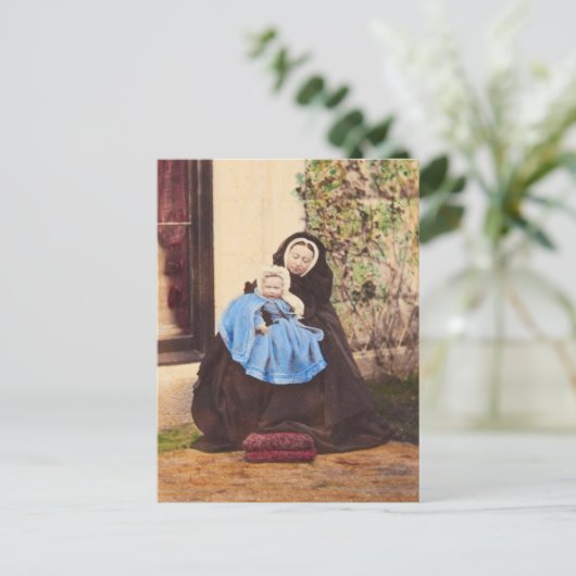 Koningin Victoria met Victoria van Hessen in 1863 Briefkaart (Staand voorkant)