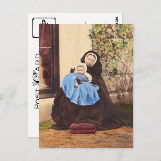 Koningin Victoria met Victoria van Hessen in 1863 Briefkaart (Voorkant / Achterkant)