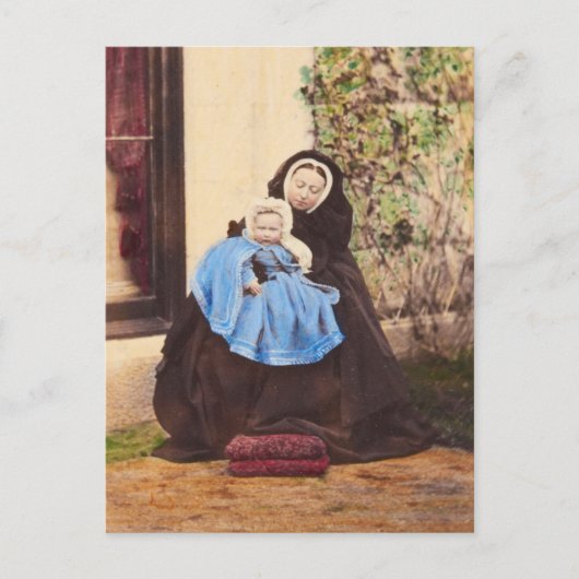 Koningin Victoria met Victoria van Hessen in 1863 Briefkaart (Voorkant)