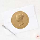 Koningin Victoria Munt Ronde Sticker (Envelop)