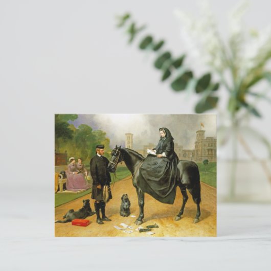 Koningin Victoria op het paard sidesaddle & John B Briefkaart (Staand voorkant)