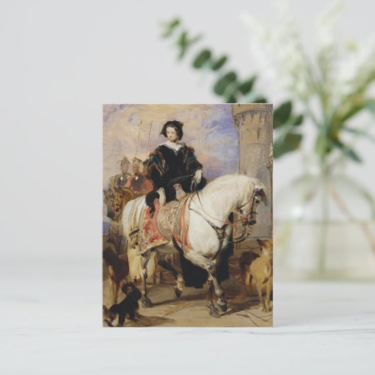 Koningin Victoria op paard sidesaddle ca. 1837 Briefkaart (Staand voorkant)