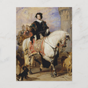 Koningin Victoria op paardenpeddel ca. 1837 Briefkaart