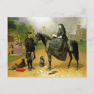 Koningin Victoria op paardenpeddel en John Brown Briefkaart