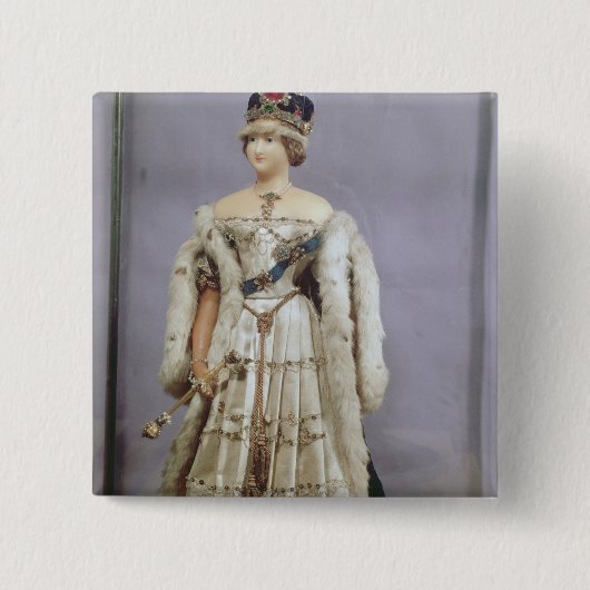 Koningin Victoria-pop Vierkante Button 5,1 Cm (Voorkant)
