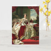 Koningin Victoria Portrait Kaart (Gele Bloem)
