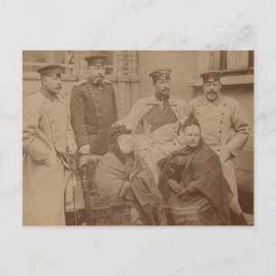 Koningin Victoria, zoon, dochter, Kaiser Wilhelm I Briefkaart