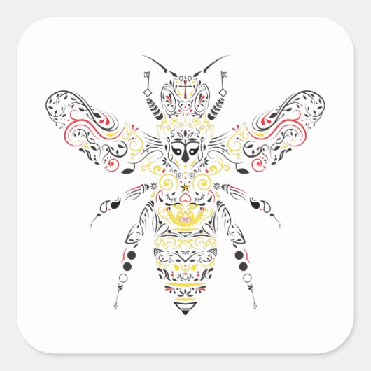 koningin vierkante sticker (Voorkant)