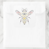 koningin vierkante sticker (Tas)