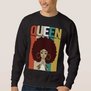 Koningin Vintage Retro Melanine Sterke Zwarte Afro Trui