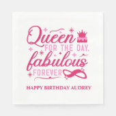 Koningin voor de dag gepersonaliseerde verjaardag servet (Voorkant)