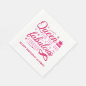 Koningin voor de dag gepersonaliseerde verjaardag servet (Hoek)