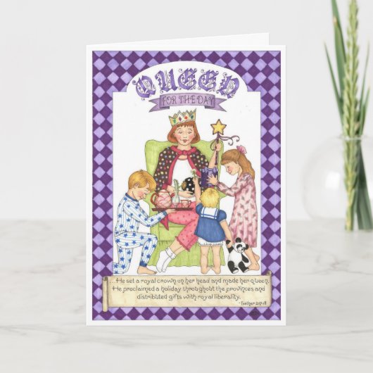 Koningin voor de Dag Moederdag Kaart (Voorkant)