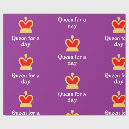 Koningin voor een dag cadeaupapier (Vlak)