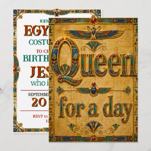 Koningin voor een dag Egyptisch thema verjaardag Kaart