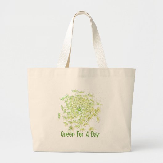 Koningin voor een dag grote tote bag (Voorkant)