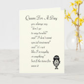Koningin voor een dag kaart (Gele Bloem)