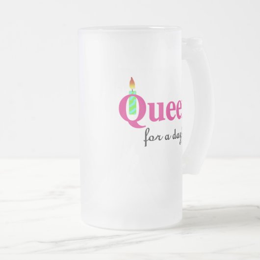 Koningin voor een dag matglas bierpul (Voorkant rechts)