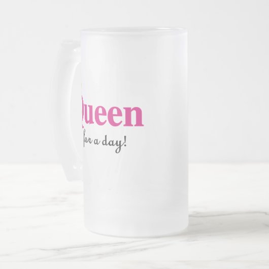 Koningin voor een dag matglas bierpul (Voorkant links)