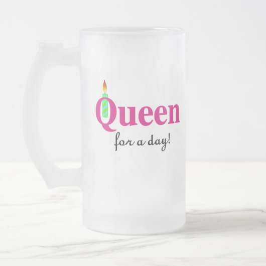 Koningin voor een dag matglas bierpul (Links)