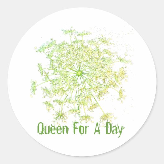 Koningin voor een Dag Ronde Sticker (Voorkant)