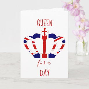 Koningin voor een dag Union Jack Crown     MOEDERD Kaart