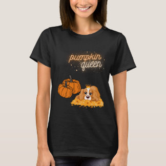 koningin welkom herfst koningin cavalier hond t-shirt