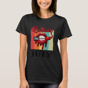 koningin werd geboren in juli in lips Girls gebore T-shirt
