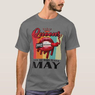 koningin werd geboren in mei 1992 in lips Girls T-shirt