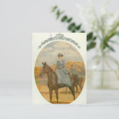 Koningin Wilhelmina op het paard sidesaddle #020SS Briefkaart (Staand voorkant)
