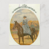 Koningin Wilhelmina op het paard sidesaddle #020SS Briefkaart (Voorkant)