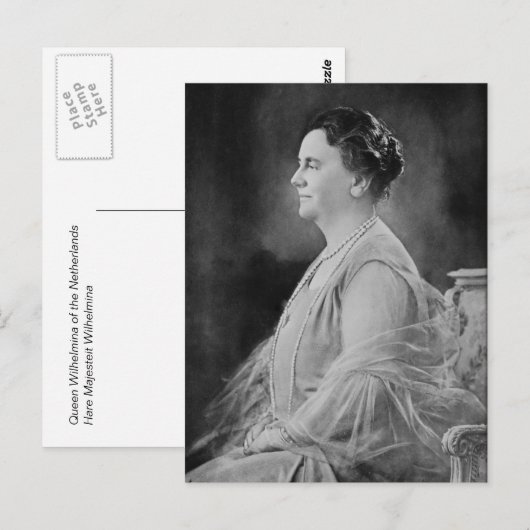 Koningin Wilhelmina van Nederland Briefkaart (Voorkant / Achterkant)