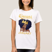 Koningin wordt geboren in januari, gelukkige verja t-shirt (Voorkant)