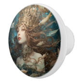 Koningin Zeemeermin en vist onder het Zee Keramische Knop (Rechts)