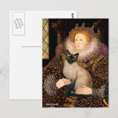 Koningin-Zegel Point Siamees kat Briefkaart (Voorkant / Achterkant)
